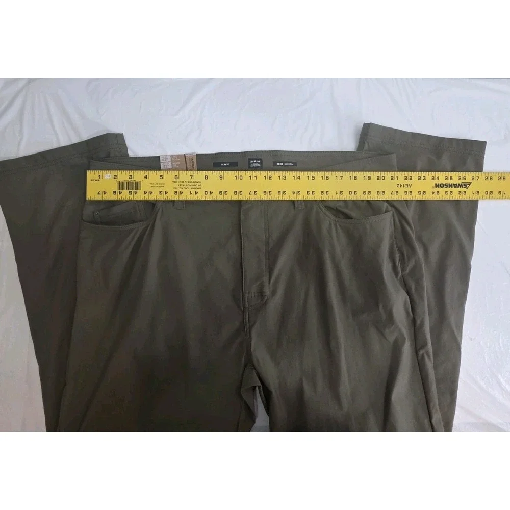 PrAna Brion Slim ReZion Pant II Pants Mens 42x32 Slate Green Hiking Outdoor NEW